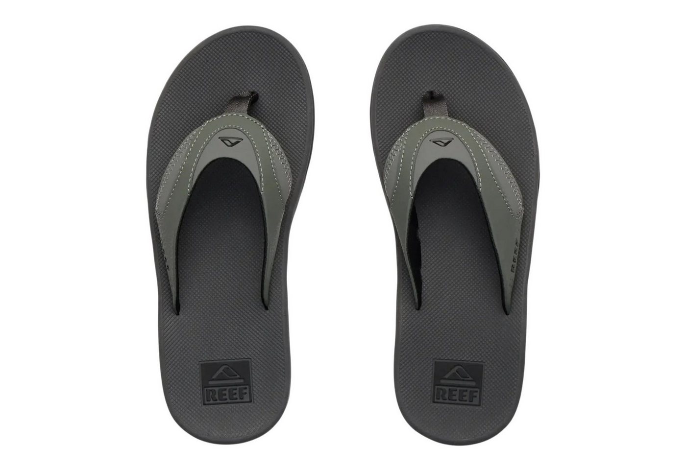 Reef Zehensandalen Fanning (integrierter Flaschenöffner) grau/schwarz Badeschuh