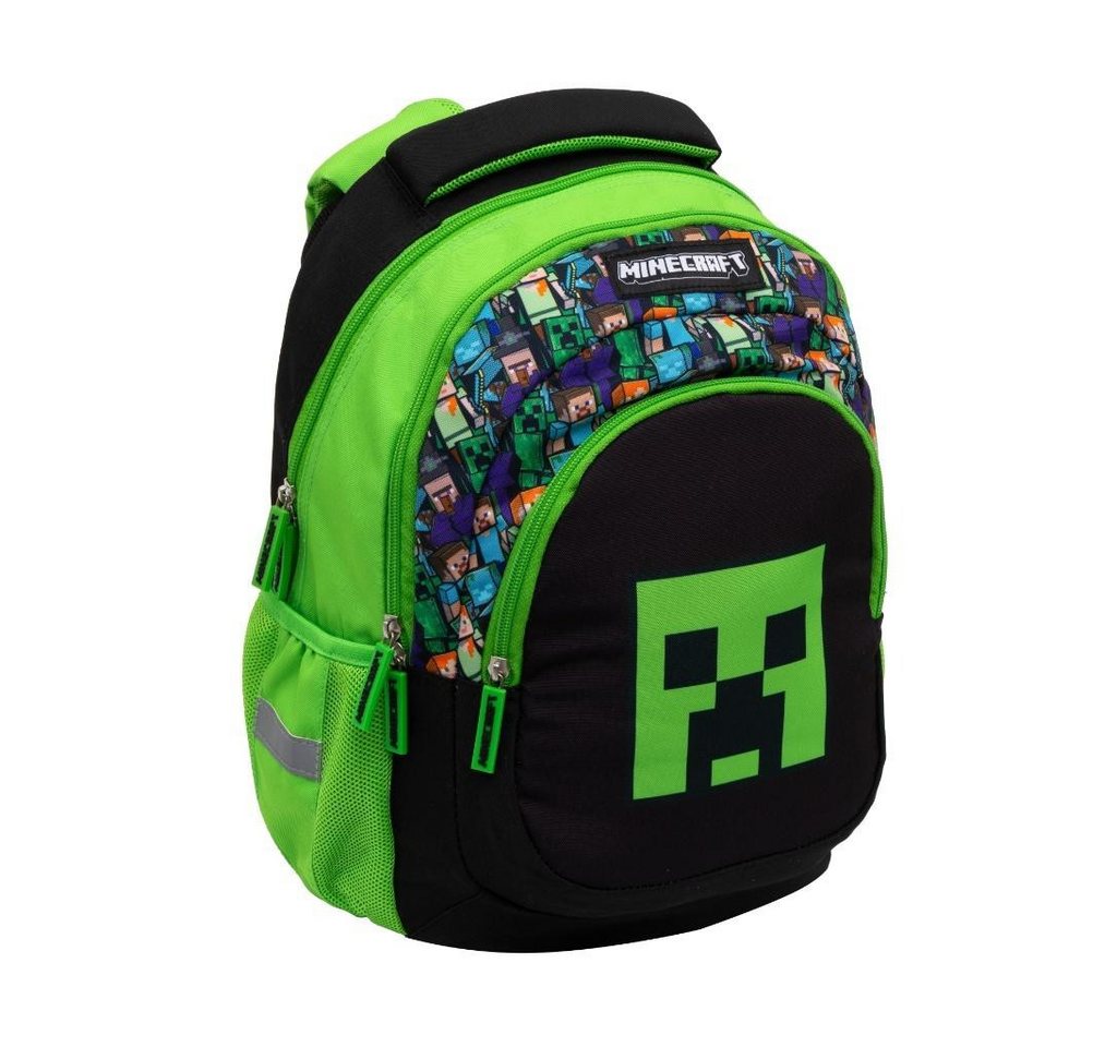 GOLDKIDS Schulranzen Rucksack Schulrucksack Teenager (Kinderrucksack für Jungen und Mädchen, 1-tlg., Ranzen Tornister Schulltasche), - Minecraft Motiv