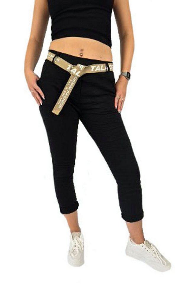 Sa-Lucca Jogger Pants Damen Casual Jogpants Bequeme Stoffhose mit elastischem Bund & Gürtel Elastikbund