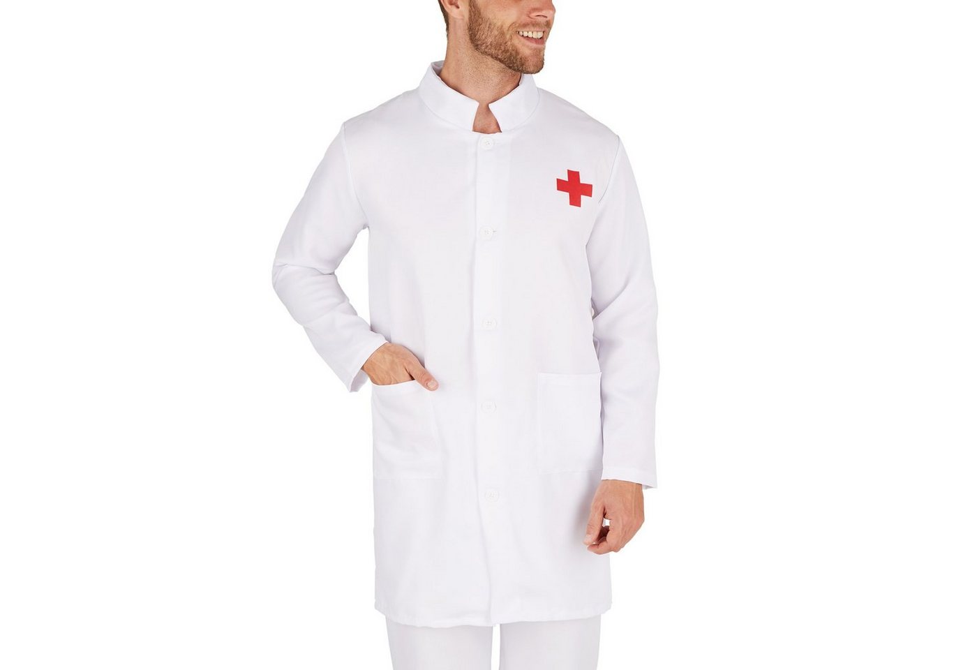 dressforfun Kostüm Arzt, auch Mediziner, in der Farbe weiß, Gr. XL, Knielanger Mantel, Qualität zu einem Preis, Strapazierfähige Hose, Coole Verkleidung Bild 3