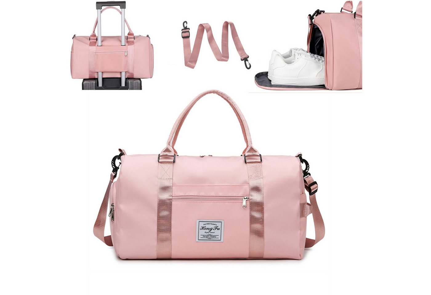 ibettertec Reisetasche Faltbare Reisetasche Gepäcktasche Große Weekender Übernachtungstasche, Urlaubstasche Wasserdicht Sporttasche für Herren Damen Bild 2