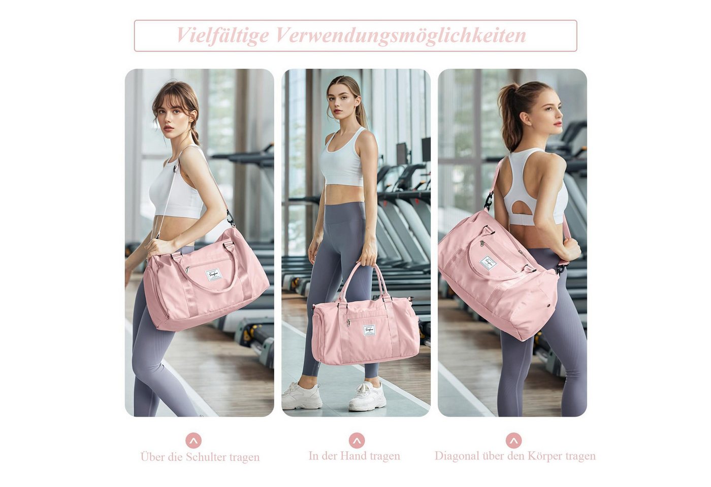 ibettertec Reisetasche Faltbare Reisetasche Gepäcktasche Große Weekender Übernachtungstasche, Urlaubstasche Wasserdicht Sporttasche für Herren Damen Bild 5