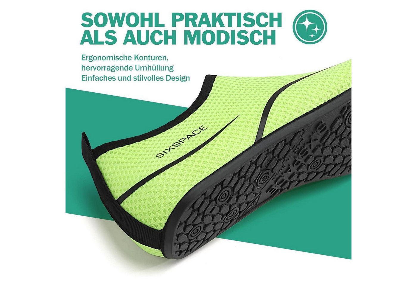 LuxusKollektion Wasserschuhe Herren Damen Aquaschuhe Strandschuhe 42 EU 487 Grün Wasserschuh