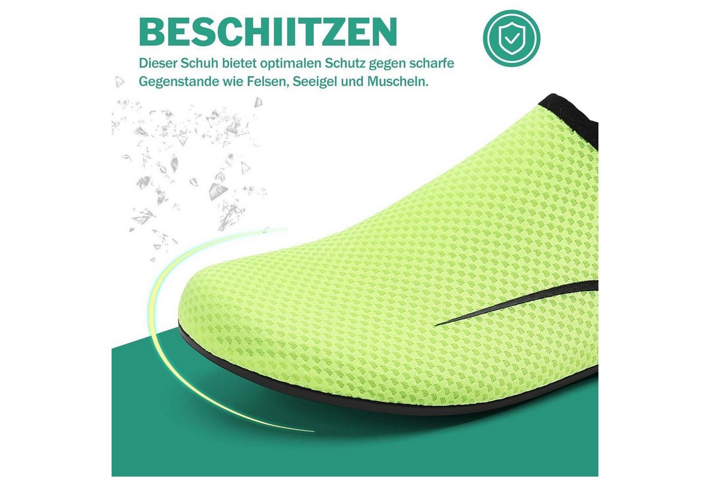 LuxusKollektion Wasserschuhe Herren Damen Aquaschuhe Strandschuhe 42 EU 487 Grün Wasserschuh Bild 4