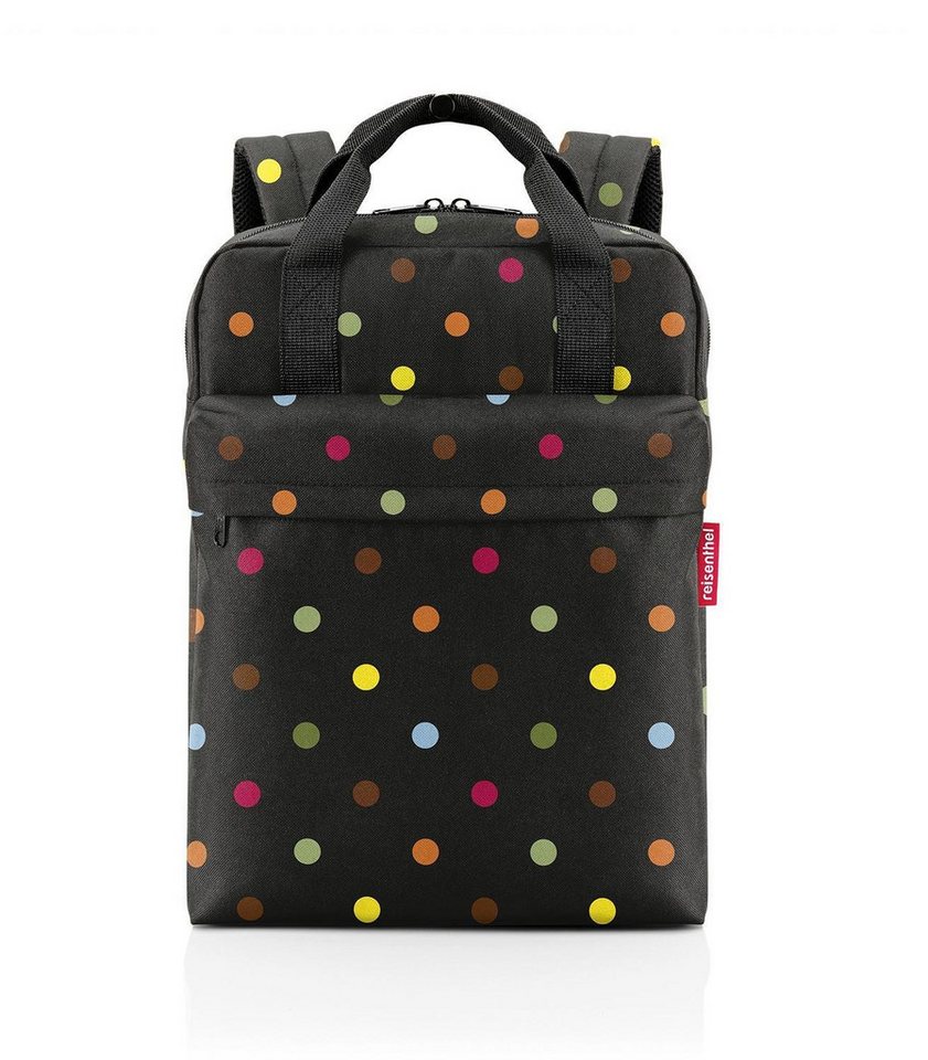 REISENTHEL® Rucksack ALLDAY BACKPACK M DOTS, 15 Liter, Schwarz, (1-tlg), wasserabweisend, verstellbare und gepolsterte Schultergurte