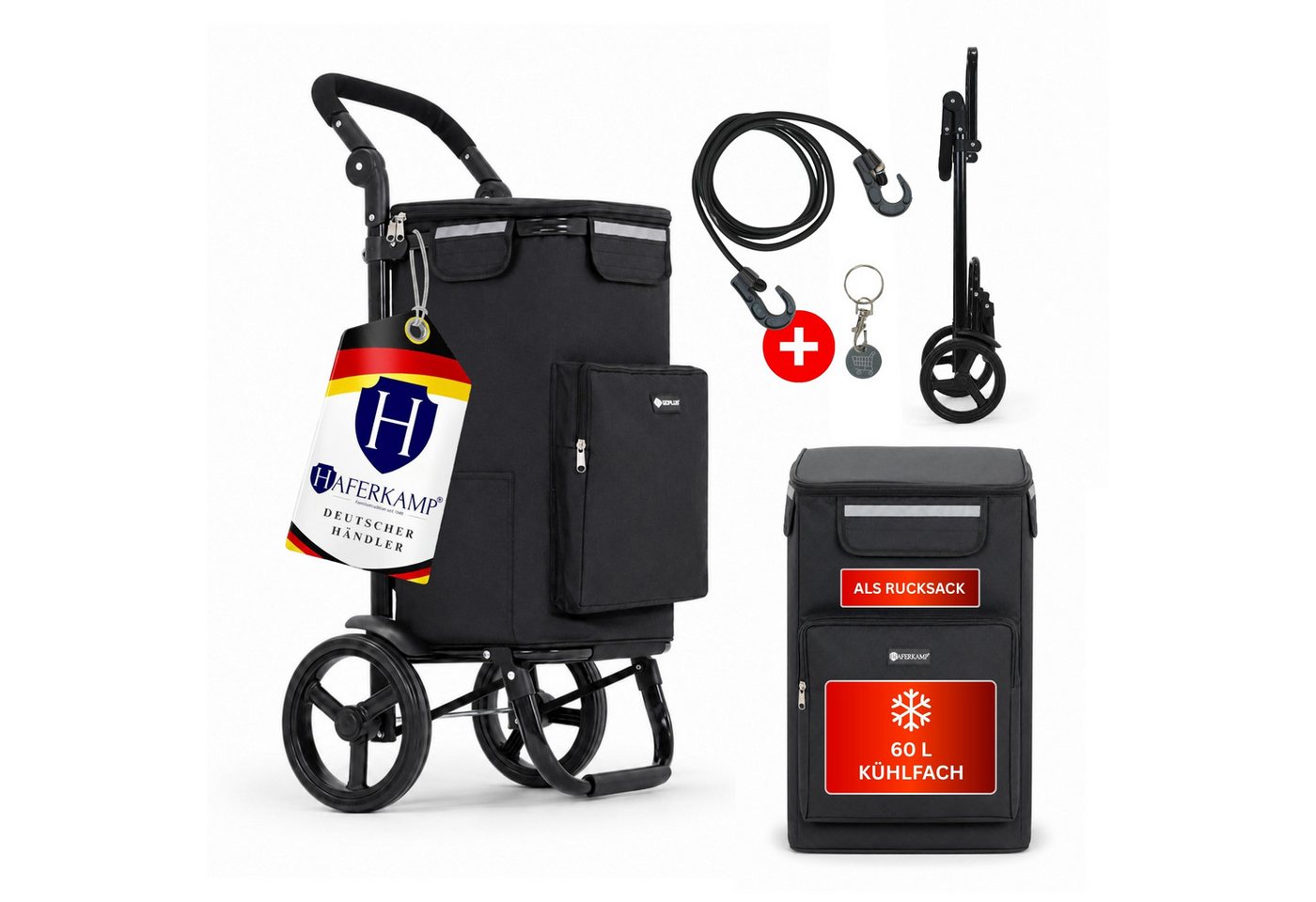 PROREGAL® Einkaufstrolley Klappbarer Einkaufstrolley TRAGINO 3-in1 Einkaufswagen Bild 5