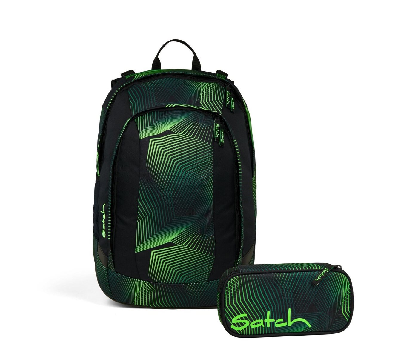 Satch Schulranzen Schulrucksack-Set AIR Seismic Green 2-teilig, Kollektion 2025 (2-teilig), Schulranzen, ergonomisch, Laptop-Fach, Your-Size-System Bild 4
