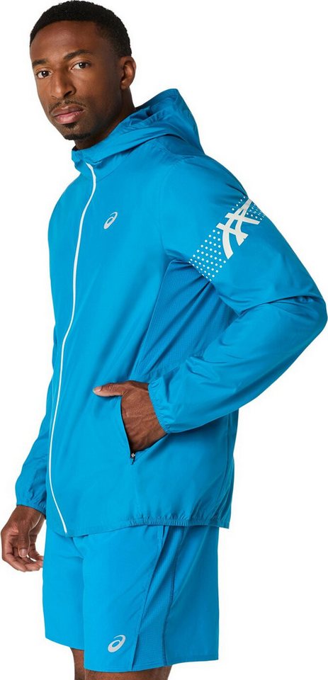Asics Laufjacke ICON JACKET AEGEAN BLUE/CREAM Bild 2