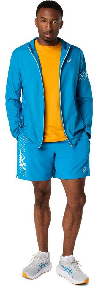 Asics Laufjacke ICON JACKET AEGEAN BLUE/CREAM Bild 4