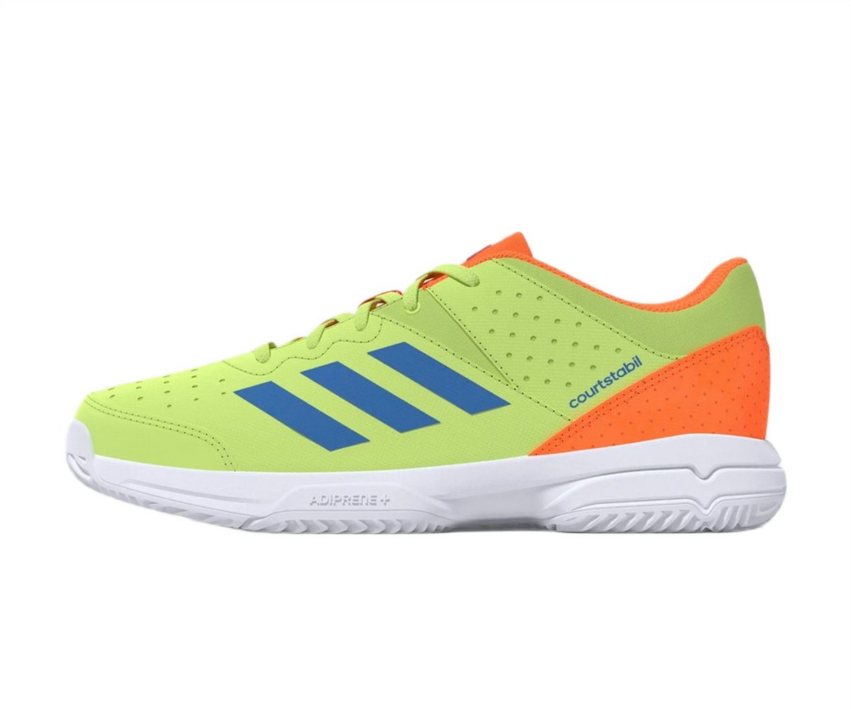 adidas Performance Hallen-Indoorschuhe Court Stabil grün/orange Kinder Badmintonschuh Bild 3