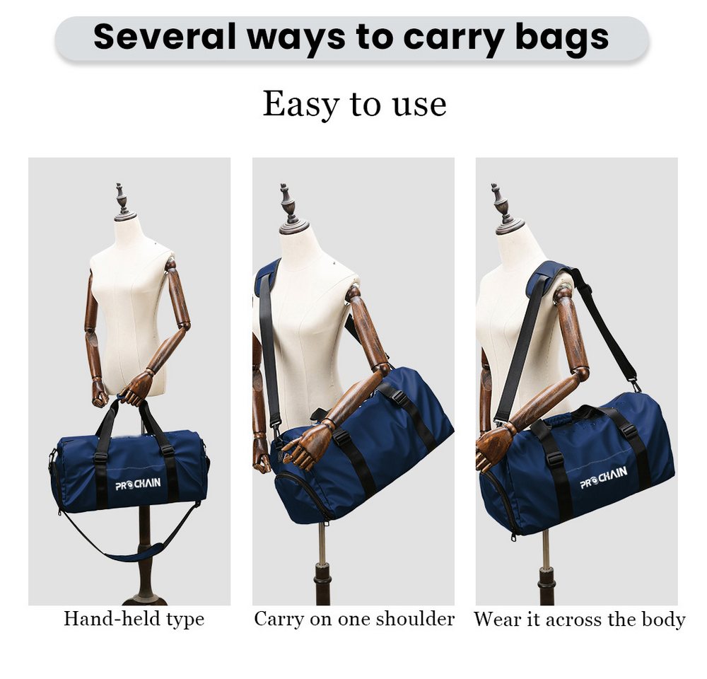 PROCHAIN Gymbag Sporttaschen für Männer und Frauen,Freizeit-Aufbewahrungstasche (Geeignet für Fitness Yoga Schwimmen Reisen, Leicht Hochwertig Sporttasche mit Schuhfach Lässiger Rucksack), Wasserdicht und Verschleißfest mit Schuhfach und Nassfach Bild 2