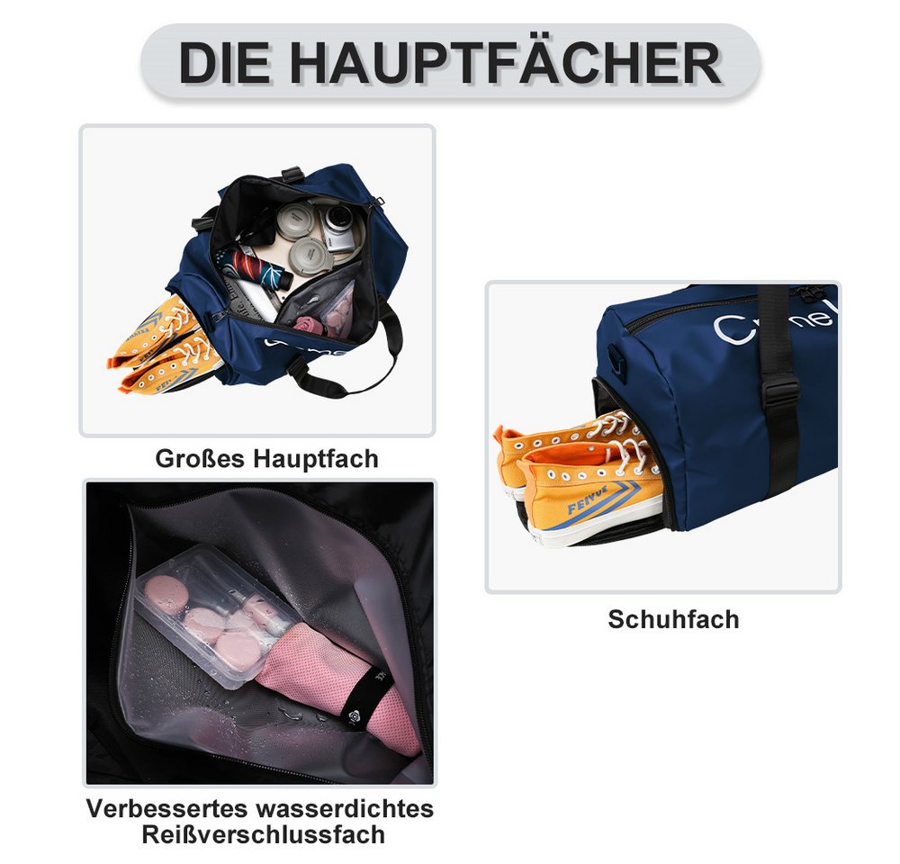 PROCHAIN Gymbag Sporttaschen für Männer und Frauen,Freizeit-Aufbewahrungstasche (Geeignet für Fitness Yoga Schwimmen Reisen, Leicht Hochwertig Sporttasche mit Schuhfach Lässiger Rucksack), Wasserdicht und Verschleißfest mit Schuhfach und Nassfach Bild 3