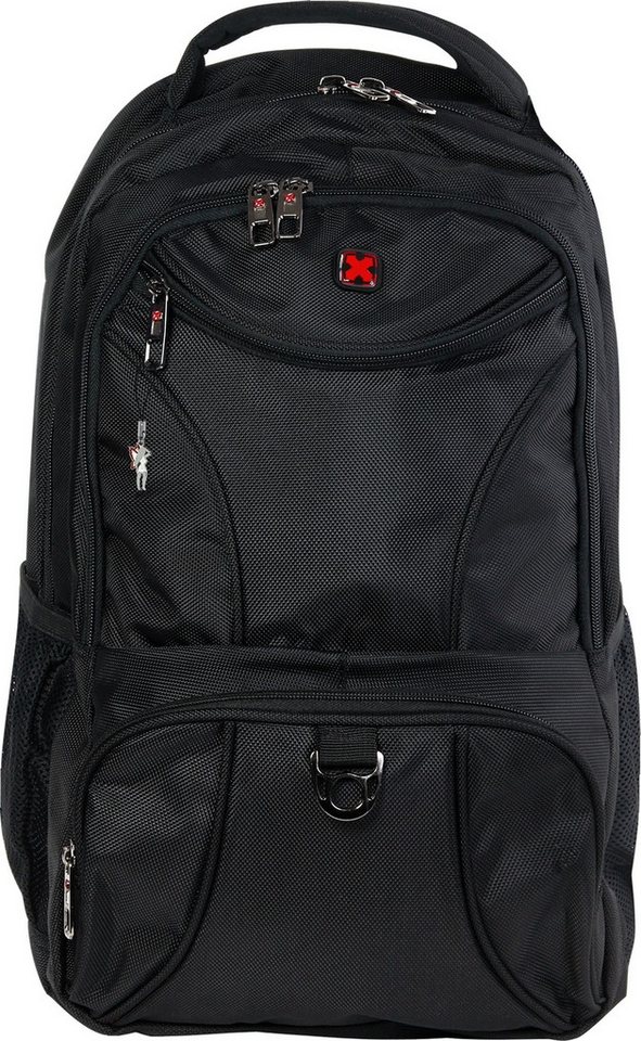 Travel N Meet Reisetasche Travel N Meet Laptop Rucksack 15 Zoll (Businessrucksack), Herren Business-, Freizeitrucksack Polyester, schwarz ca. 48cm hoch