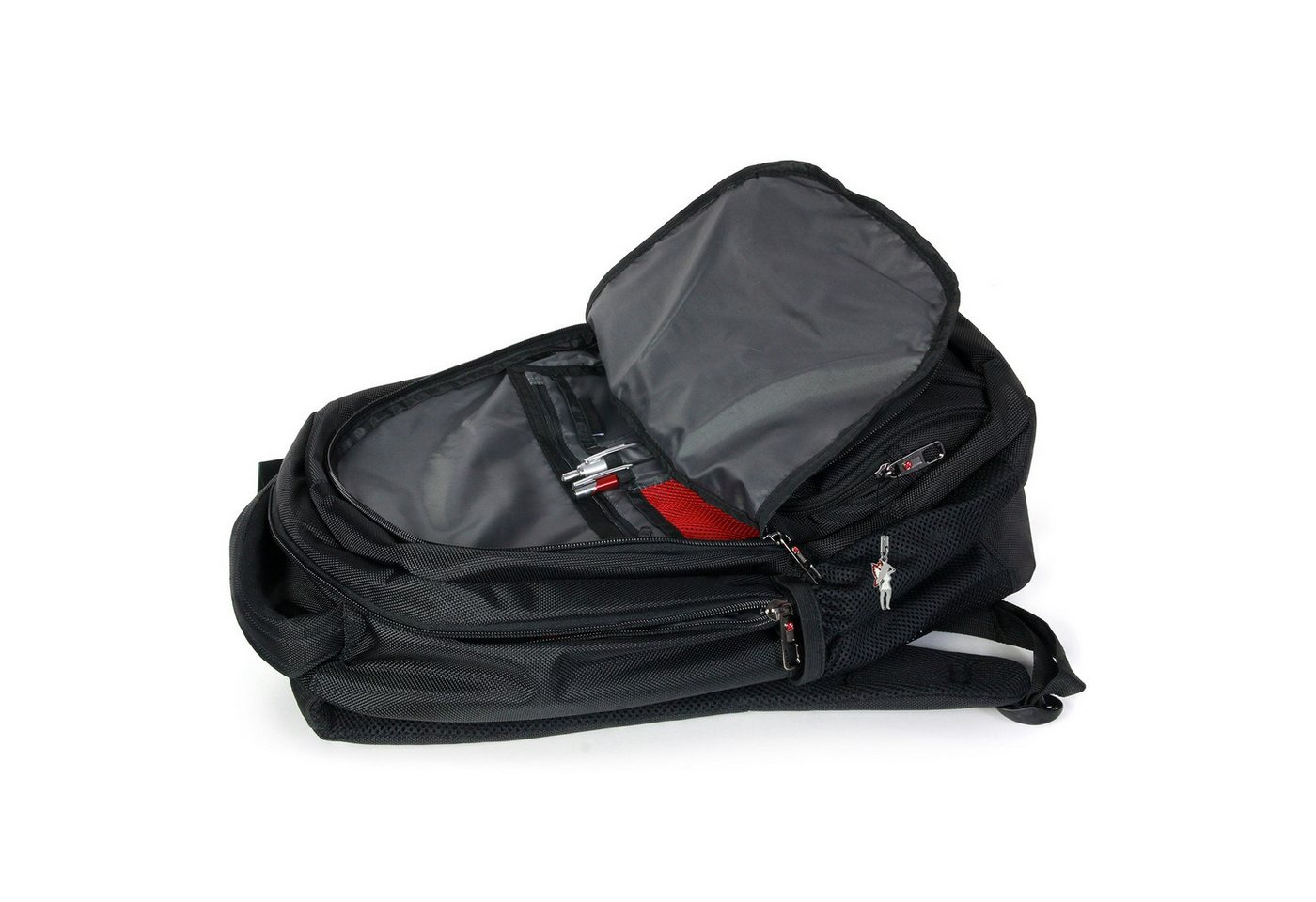 Travel N Meet Reisetasche Travel N Meet Laptop Rucksack 15 Zoll (Businessrucksack), Herren Business-, Freizeitrucksack Polyester, schwarz ca. 48cm hoch Bild 3