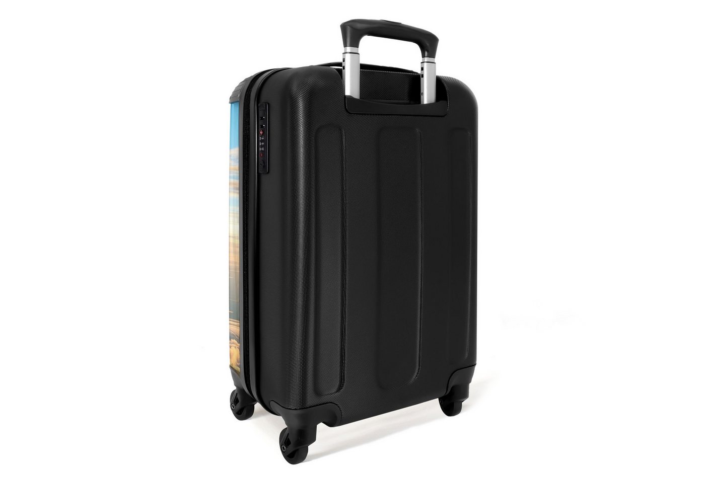 NoBoringSuitcases.com© Kinderkoffer Löwe mit erhobenem Daumen aus einem Flugzeugfenster 55x35x20cm, Handgepäck Koffer, Hartschalenkoffer Kinder, Reisekoffer Jungen Bild 3