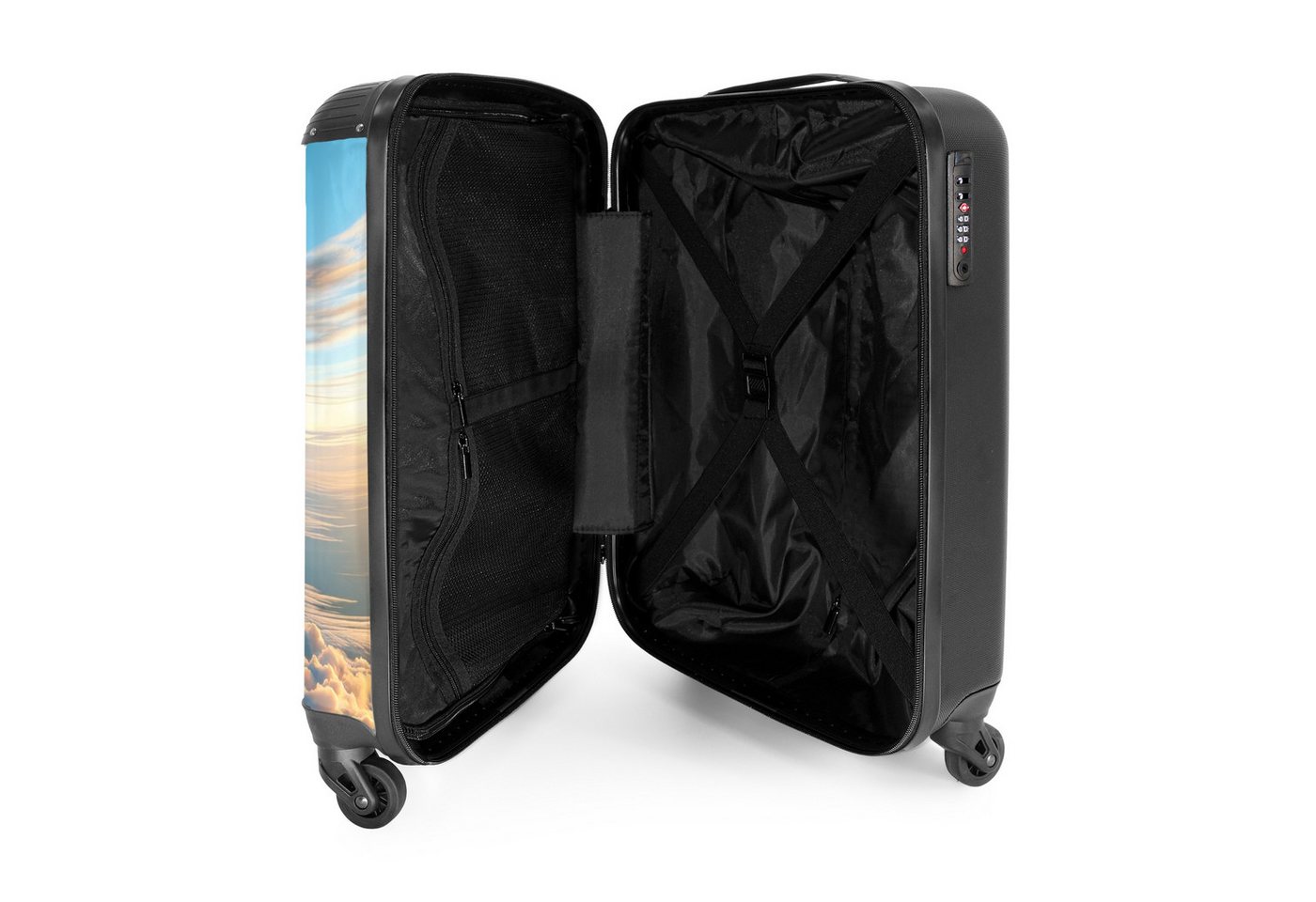 NoBoringSuitcases.com© Kinderkoffer Löwe mit erhobenem Daumen aus einem Flugzeugfenster 55x35x20cm, Handgepäck Koffer, Hartschalenkoffer Kinder, Reisekoffer Jungen Bild 4