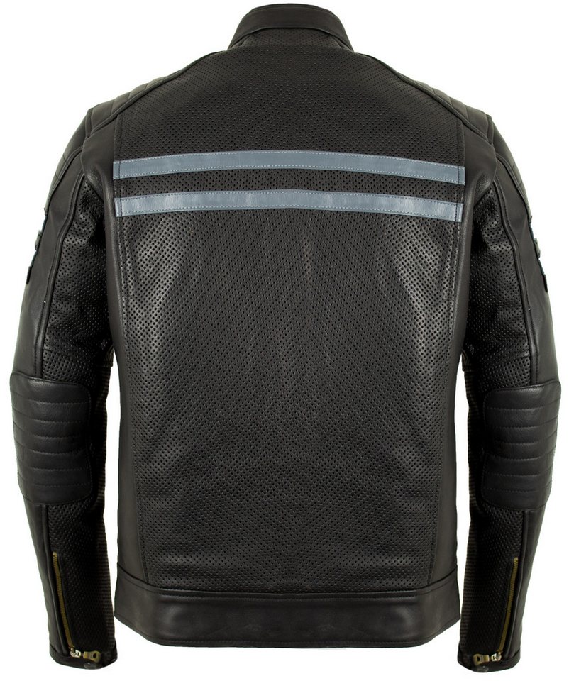 MDM Motorradjacke Sommer Motorrad Lederjacke, winddurchlässig mit Protektoren Gelochtes Leder Bild 4