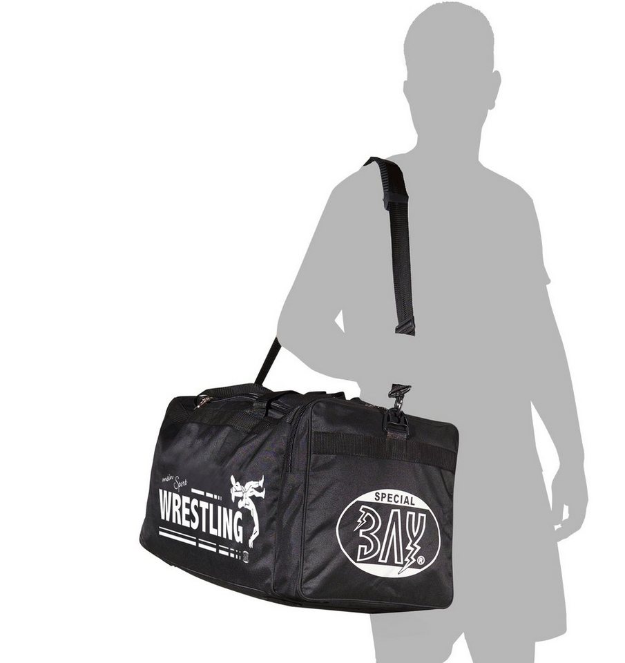BAY-Sports Sporttasche Trainingstasche mein Sport Wrestling Wrestler Catchen Ringen schwarz (Stück), 70 cm, auffälliger und aufwendigen Druck Bild 2