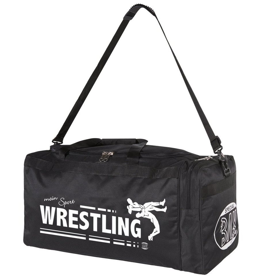 BAY-Sports Sporttasche Trainingstasche mein Sport Wrestling Wrestler Catchen Ringen schwarz (Stück), 70 cm, auffälliger und aufwendigen Druck Bild 4