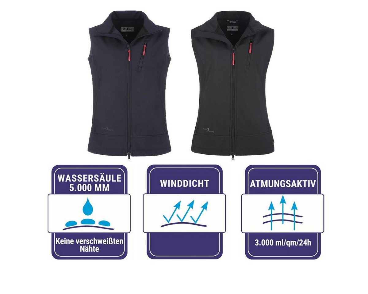 Blue Wave Softshellweste Britt Damen Outdoor-Weste Britt - Weste Softshell mit Stehkragen Bild 2