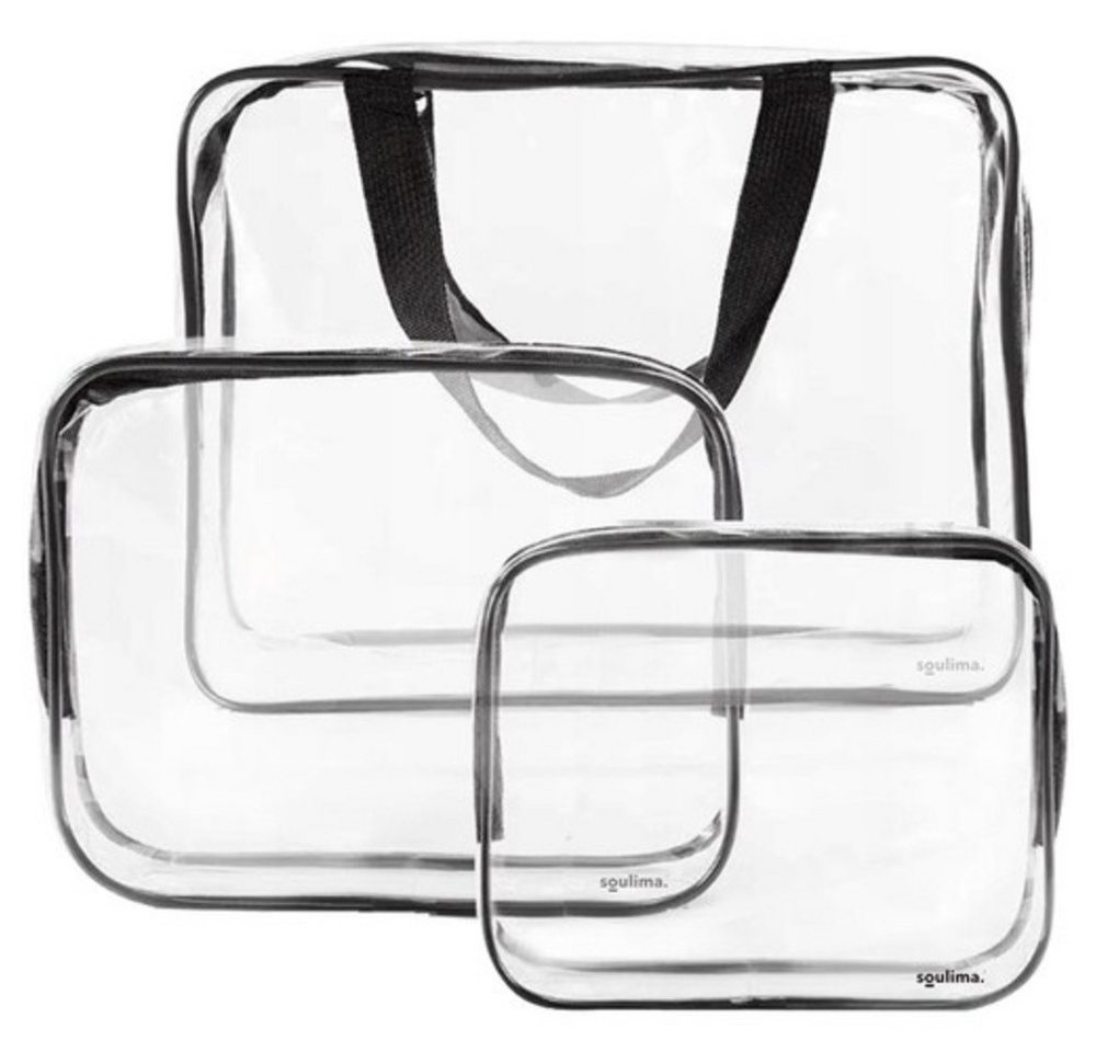 soulima Kosmetiktasche Reisetasche 3-in-1 Kosmetiktasche (Spar-Set, 3-tlg., Universal), drei Kosmetiktaschen in verschiedenen Größen (klein, mittel, groß)