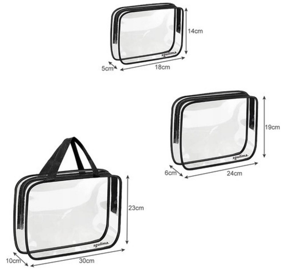 soulima Kosmetiktasche Reisetasche 3-in-1 Kosmetiktasche (Spar-Set, 3-tlg., Universal), drei Kosmetiktaschen in verschiedenen Größen (klein, mittel, groß) Bild 3