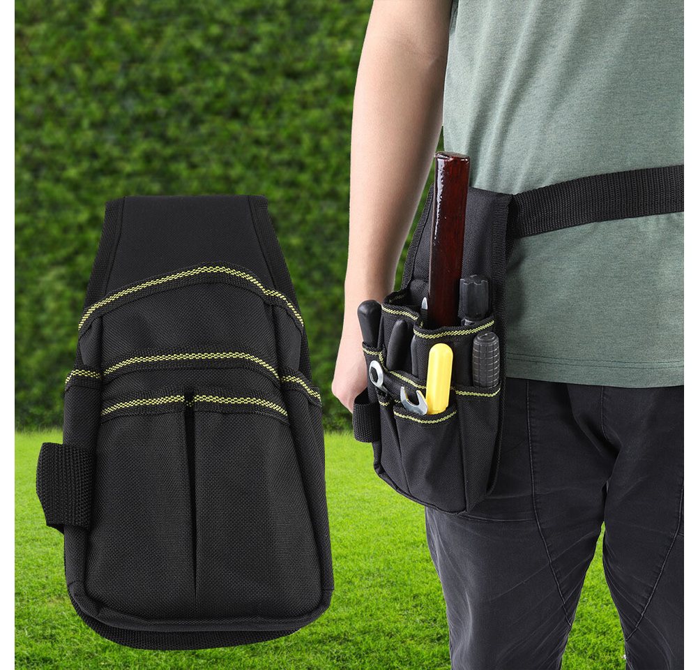 FUROKOY Werkzeugtasche Leichte, verstellbare Gürteltasche für Gartengeräte,Schwarz (Werkzeug-Gürteltasche), Tasche aus strapazierfähigem, wasserdichtem Oxford-Geweb