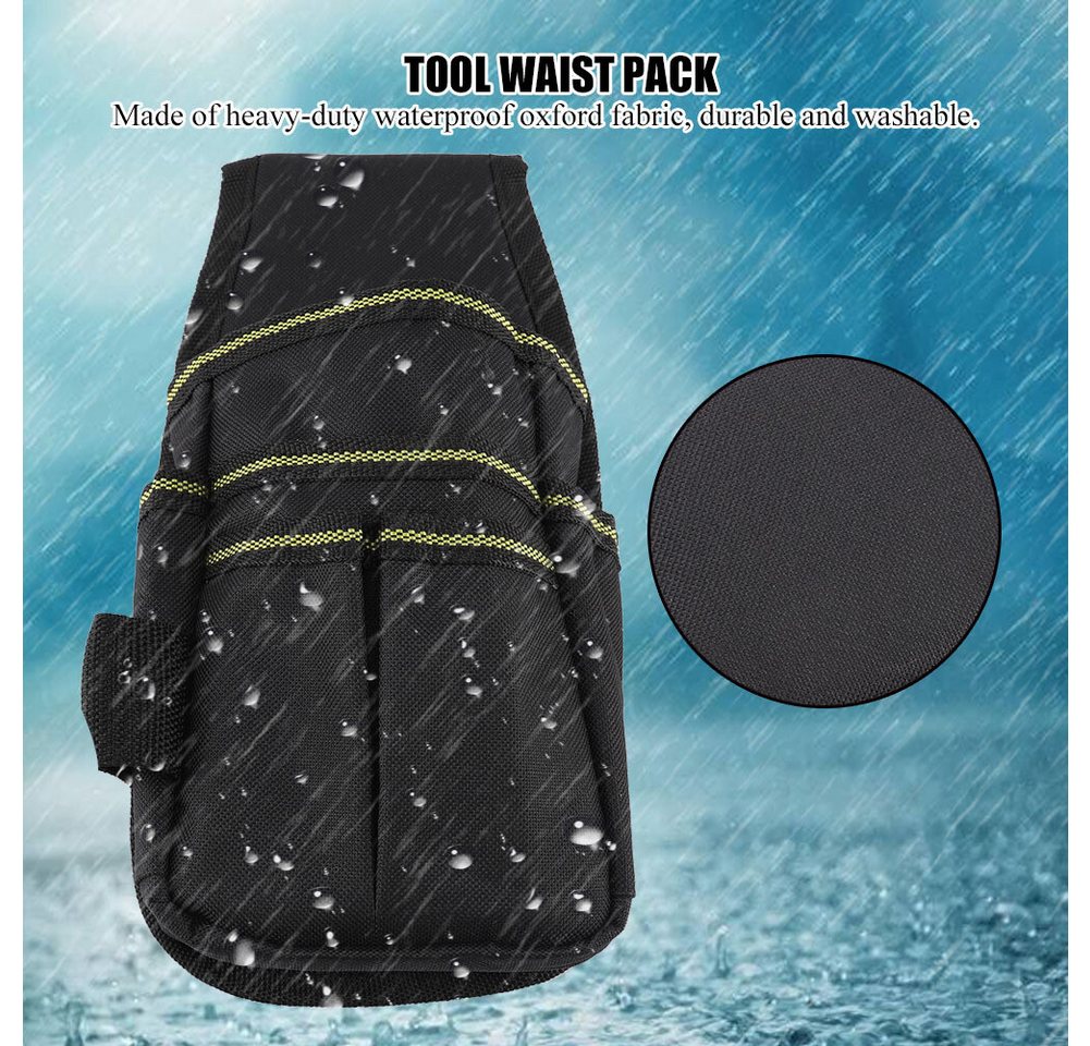 FUROKOY Werkzeugtasche Leichte, verstellbare Gürteltasche für Gartengeräte,Schwarz (Werkzeug-Gürteltasche), Tasche aus strapazierfähigem, wasserdichtem Oxford-Geweb Bild 2