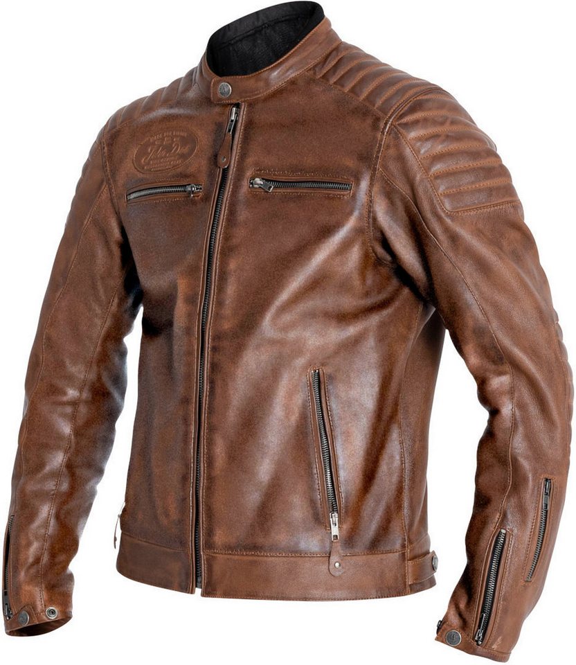 John Doe Motorradjacke Dexter Motorrad Lederjacke protektoren