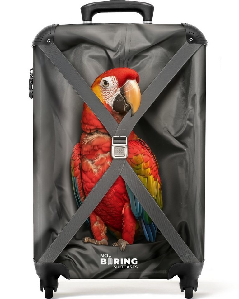 NoBoringSuitcases.com© Hartschalen-Trolley Der Papagei ist mit von der Partie 55x35x20cm, Reisetasche mit Rollen, Koffer Handgepäck Flugzeug Bild 2