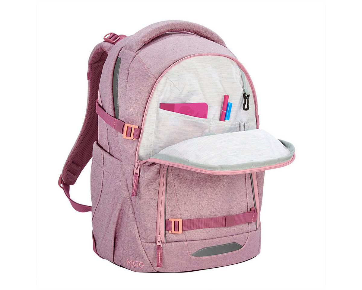 coocazoo Schulranzen Schulrucksack MATE Mixed Faded Rose (1 Stück), ergonomisch, Körpergröße: 135 - 180 cm, Easy-Grow-System