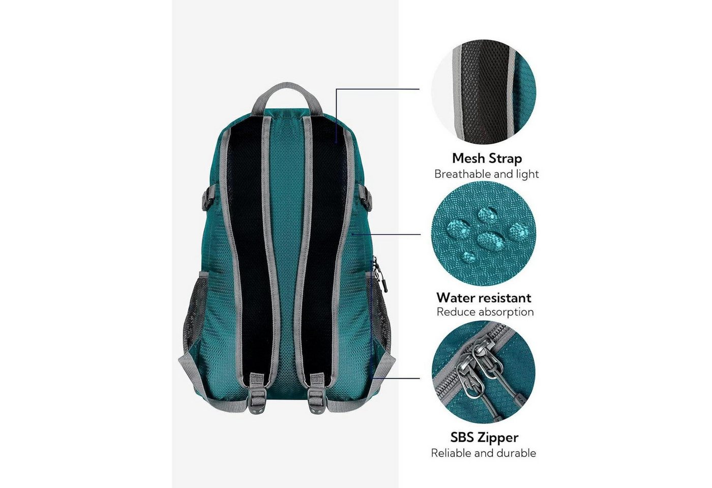 LuxusKollektion Wanderrucksack Ultraleicht Faltbarer Rucksack 20L: Leichter Outdoor Trekking Daypack Bild 3