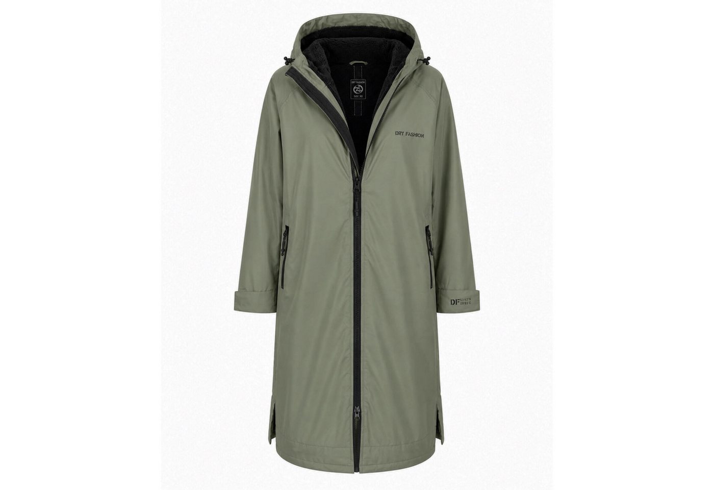 Dry Fashion Regenmantel Unisex Mantel Oversize Dry Buddy - Trockenmantel Umziehmantel Outdoor Wind- & waserdicht, Atmungsaktiv, Innenfleece, Kapuze, Reißverschluss Bild 2