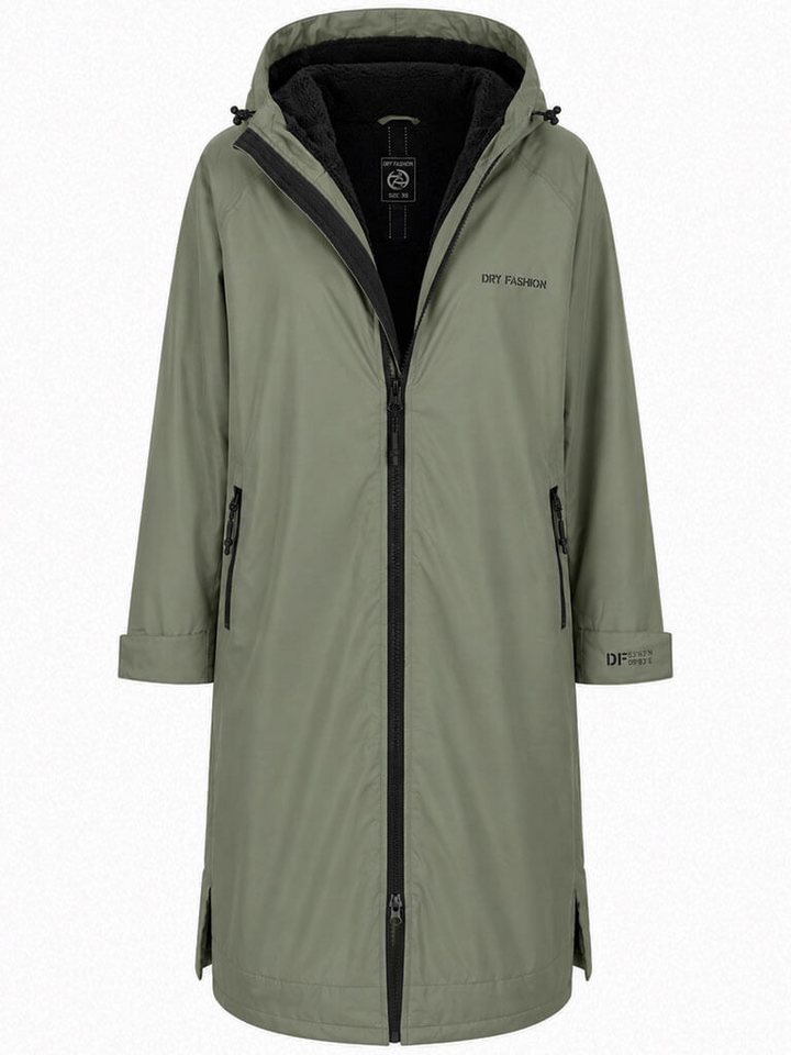 Dry Fashion Regenmantel Unisex Mantel Oversize Dry Buddy - Trockenmantel Umziehmantel Outdoor Wind- & waserdicht, Atmungsaktiv, Innenfleece, Kapuze, Reißverschluss Bild 3