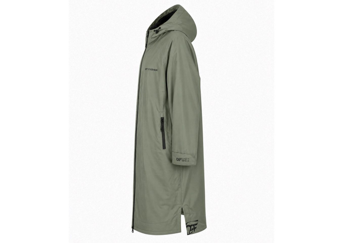 Dry Fashion Regenmantel Unisex Mantel Oversize Dry Buddy - Trockenmantel Umziehmantel Outdoor Wind- & waserdicht, Atmungsaktiv, Innenfleece, Kapuze, Reißverschluss Bild 4