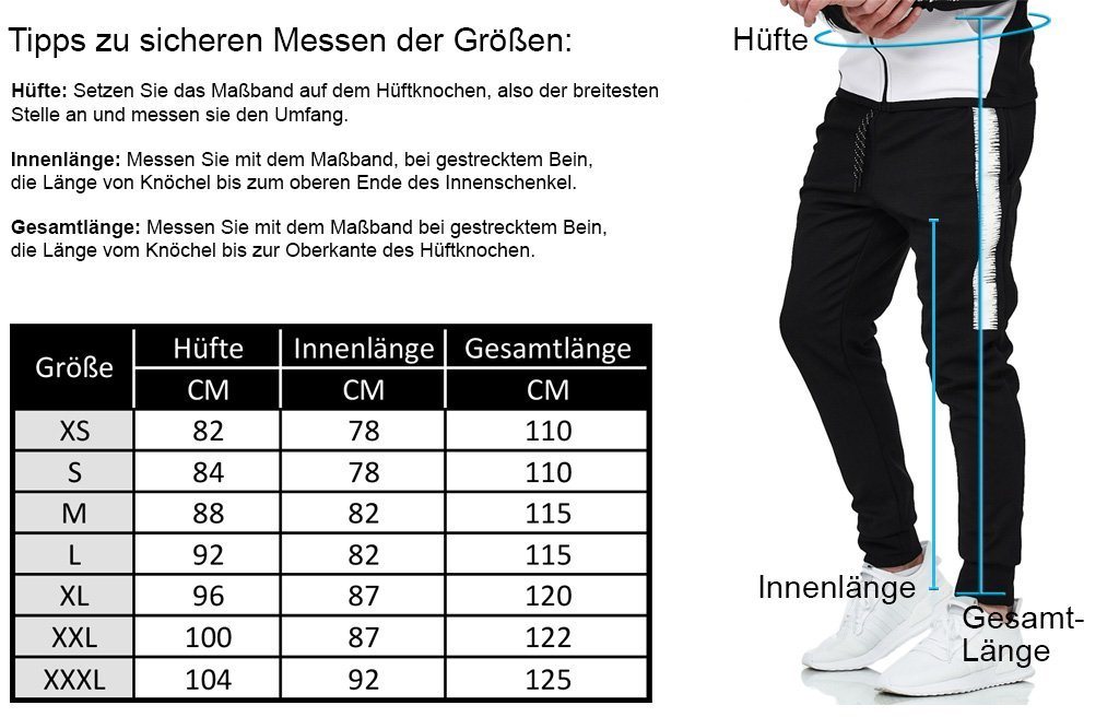 L.gonline Freizeitanzug Herren Jogging-ANZUG, mit Bündchen und Tunnelzug, Trainingsanzug (Kapuzenjacke mit Reißverschluss, Hose, 2-tlg), Fitness Freizeit Casual Bild 3