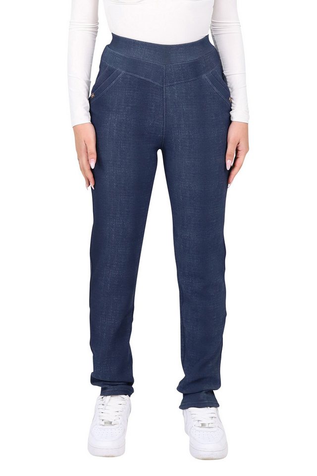 Thermohose malito Damen gefütterte Jeans-Optik Jeggings 7031 gefütterte weiche Jeans-Optik Jeggings Bild 4