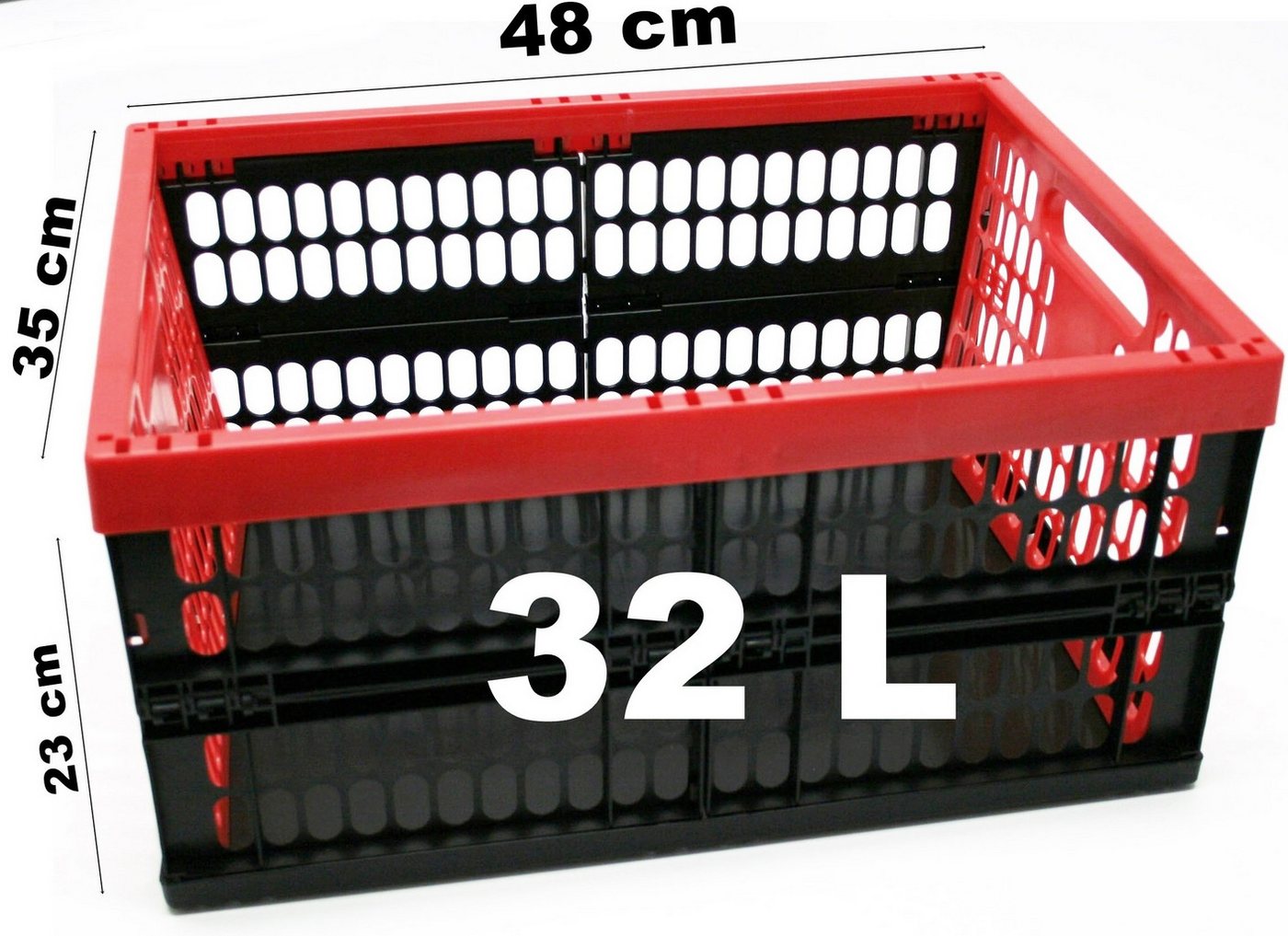 Ebaxx Klappbox Klappbar Box Kiste Transport Einkaufskorb Faltbar 45 Liter, 32 l, Zusammenfaltbar Bild 2
