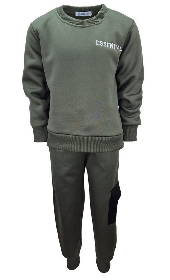 Fashion Boy Sweatanzug Sweatanzug mit Weste Freizeitset Sweat-Shirt Weste Jogginghose JF159a (mit Weste)