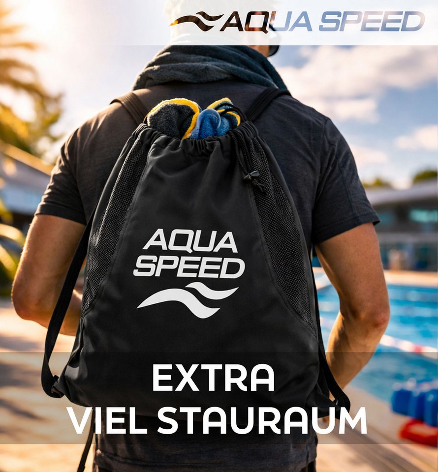 Aqua Speed Sportrucksack (Sporttasche für Schwimmen Fitness & Wassersport), Großes Hauptfach für Flossen Kickboard und Zubehör