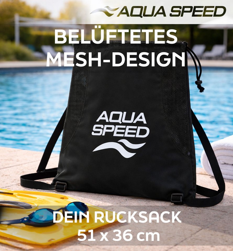 Aqua Speed Sportrucksack (Sporttasche für Schwimmen Fitness & Wassersport), Großes Hauptfach für Flossen Kickboard und Zubehör Bild 3