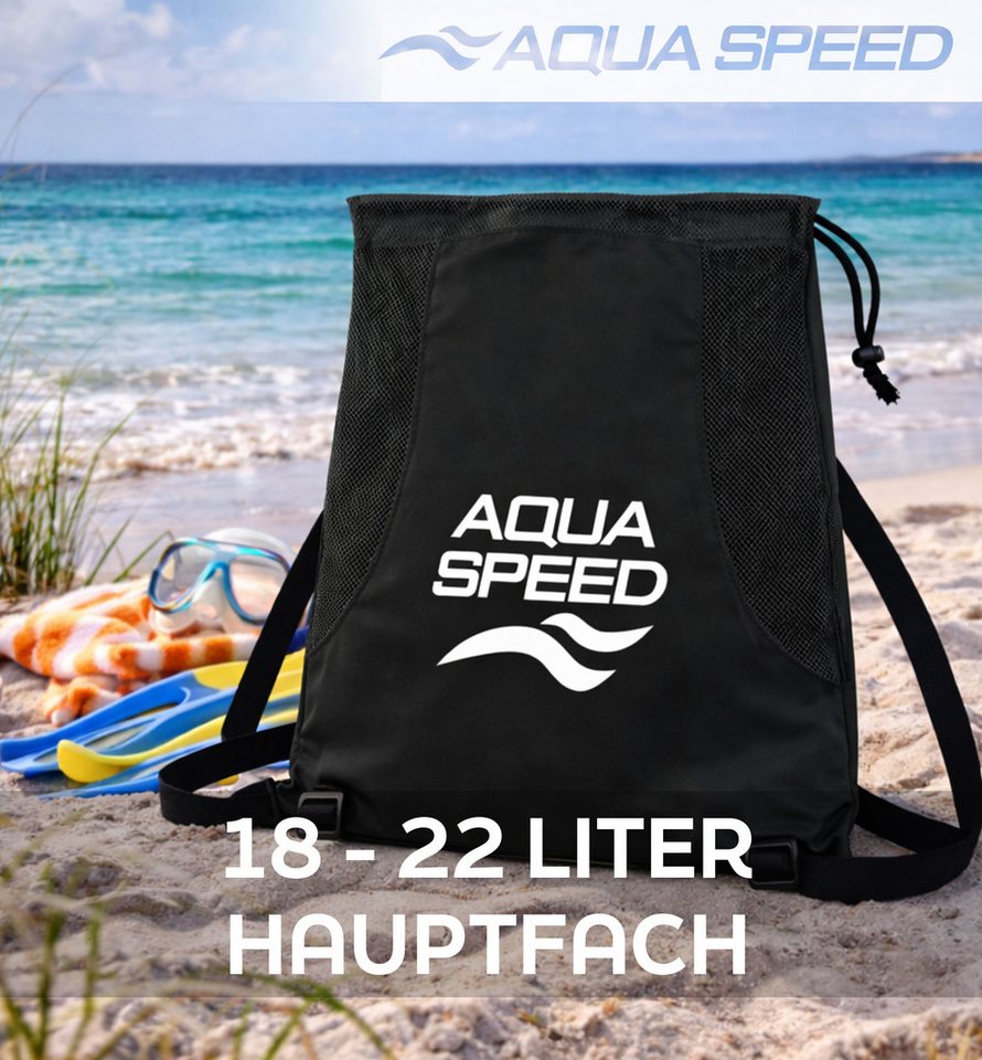 Aqua Speed Sportrucksack (Sporttasche für Schwimmen Fitness & Wassersport), Großes Hauptfach für Flossen Kickboard und Zubehör Bild 5