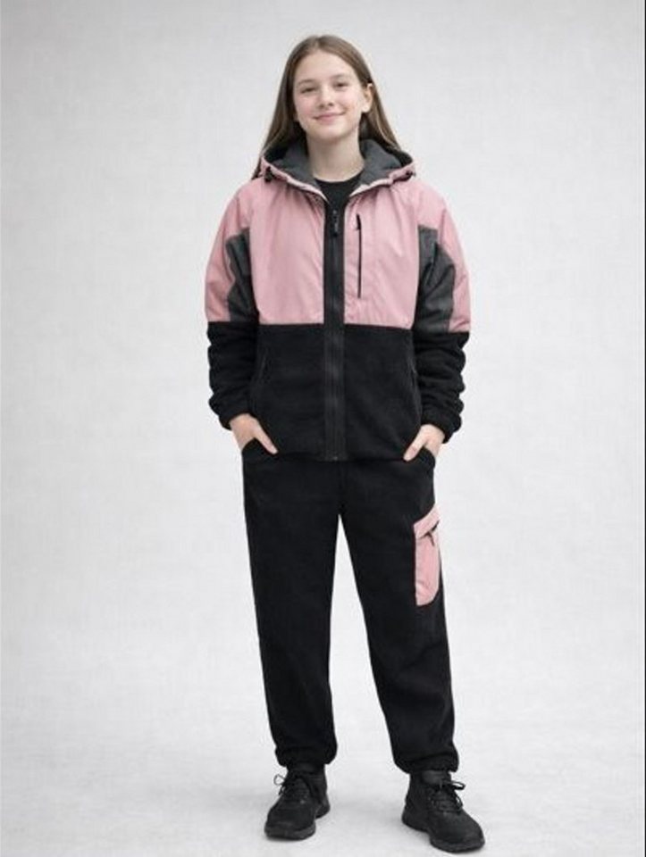 Hessis Freizeitanzug Gefütterter Jogginganzug für Jungen und Mädchen 2-tlg. JF384 (Set, 2-tlg., Jacke mit Jogginghose), bestehend aus Jacke und Jogginghose, Gefüttert