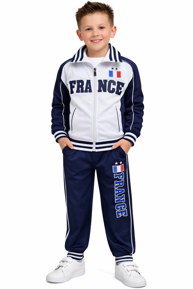 Fashion Boy Trainingsanzug Frankreich Trainingsanzug Freizeitanzug Jogginganzug JF5e (Set, Jacke + Hose)