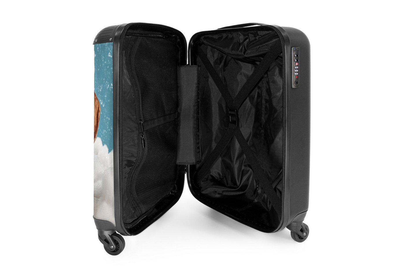 NoBoringSuitcases.com© Hartschalen-Trolley Dackel - Bad - Schaum - Wassertropfen 55x35x20cm, Handgepäck Koffer & Trolleys, Luggage, Reisekoffer Frauen Bild 4