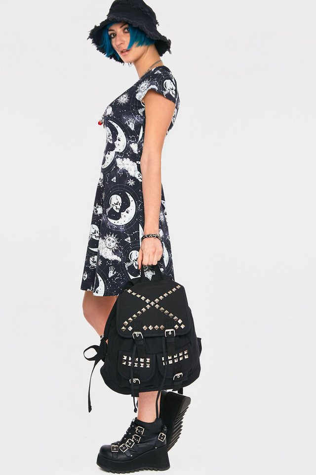 Jawbreaker Rucksack Studded Canvas, Backpack Punk Goth Gothic Pyramiden Nieten Bild 2