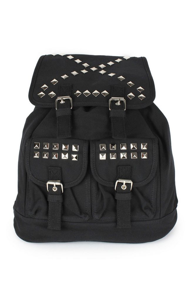 Jawbreaker Rucksack Studded Canvas, Backpack Punk Goth Gothic Pyramiden Nieten Bild 3