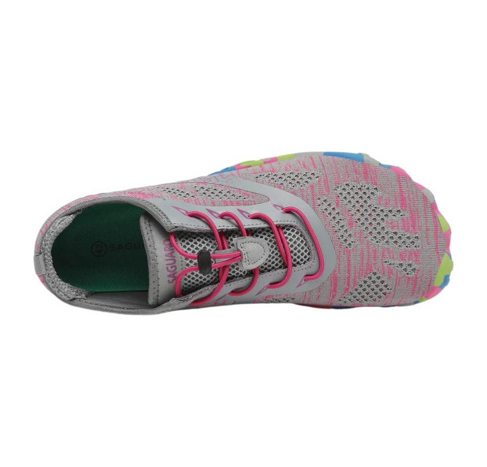 SAGUARO Smart II (flexible Sohle, breite Zehenbox) grau/pink Barfußschuh Bild 5