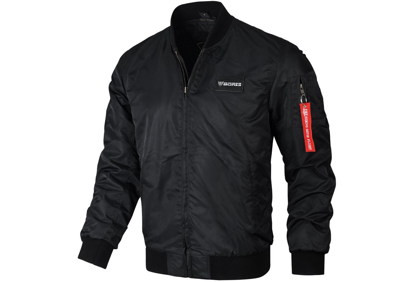 Bores Motorradjacke Bores Bomber Motorradjacke schwarz motorradjacke herren Bild 2