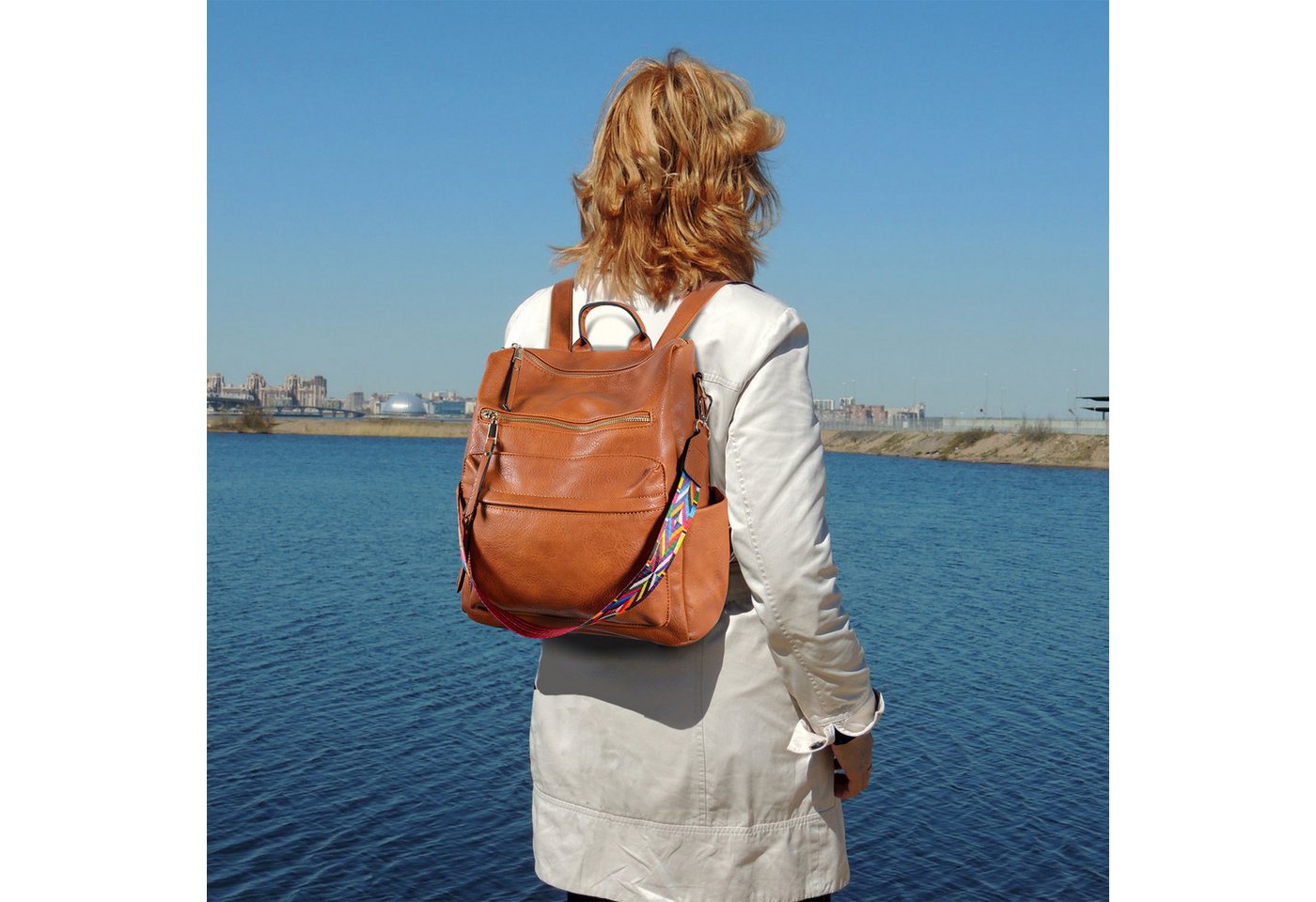 TAN.TOMI Cityrucksack Retro Rucksack Damen 3 in 1 Handtasche Mädchen Schultasche Wasserdicht, für Pendeln Reise Campus Sport Schulranzen Rucksäcke Dauerhaft Bild 5